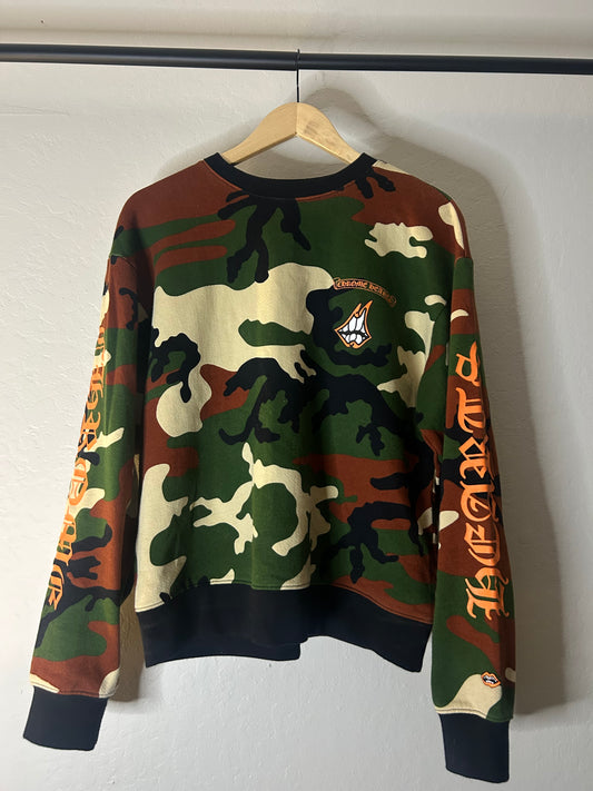 Chrome Hearts Matty Boy Camo Caution Crewneck