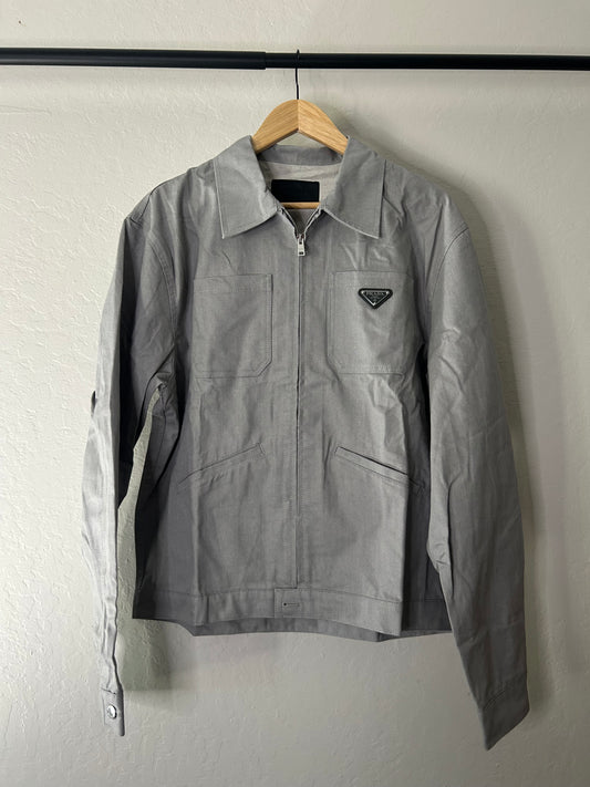 Prada Gray Multi Pocket Canvas Jacket