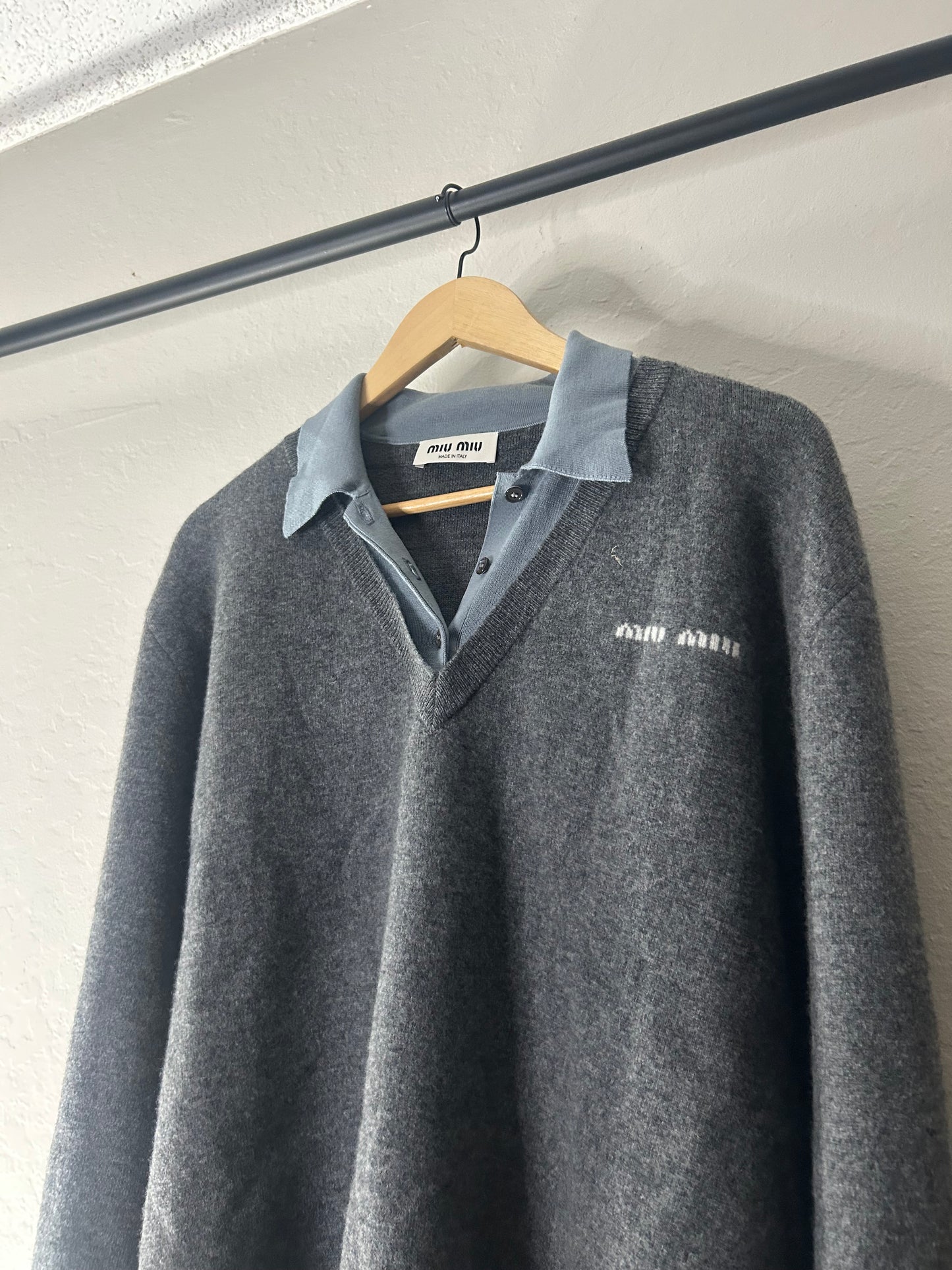 Miu Miu Double Layered Polo Sweater