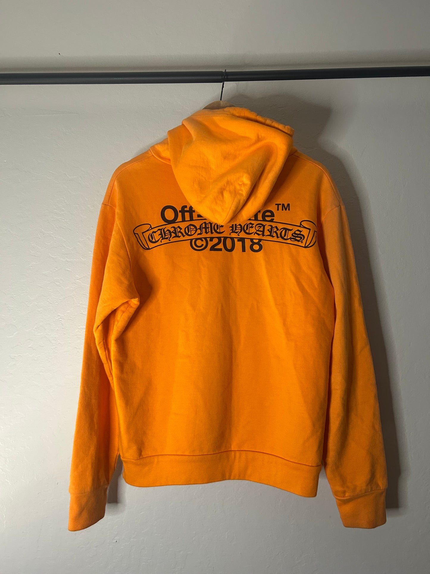 Chrome Hearts Off White Orange Scroll Hoodie