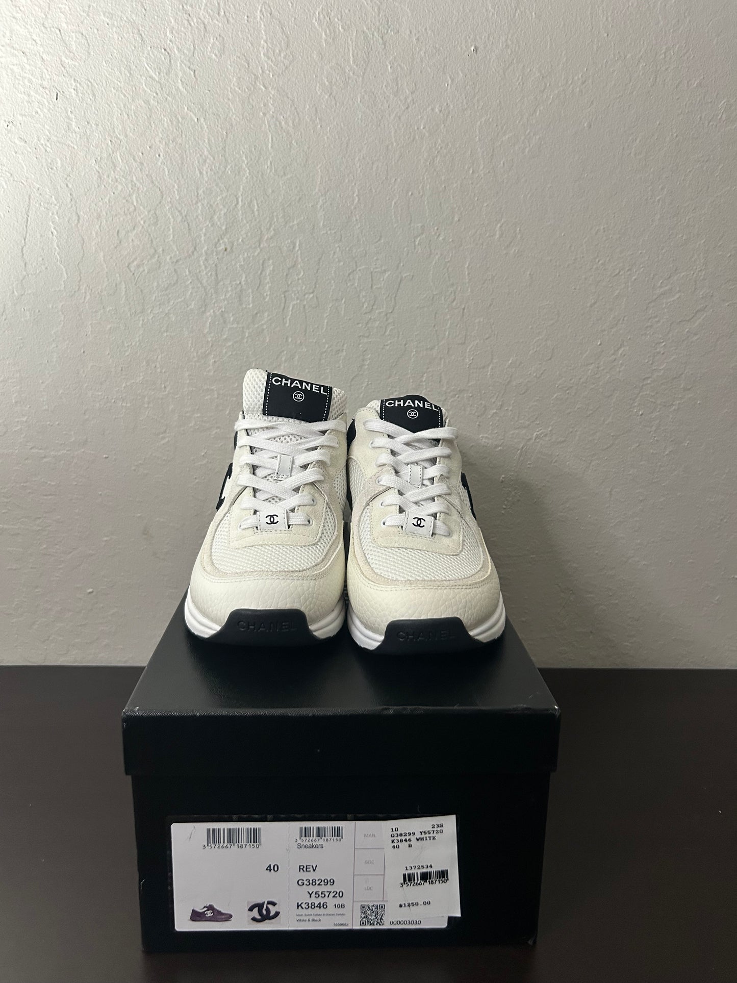 Chanel White CC Runners