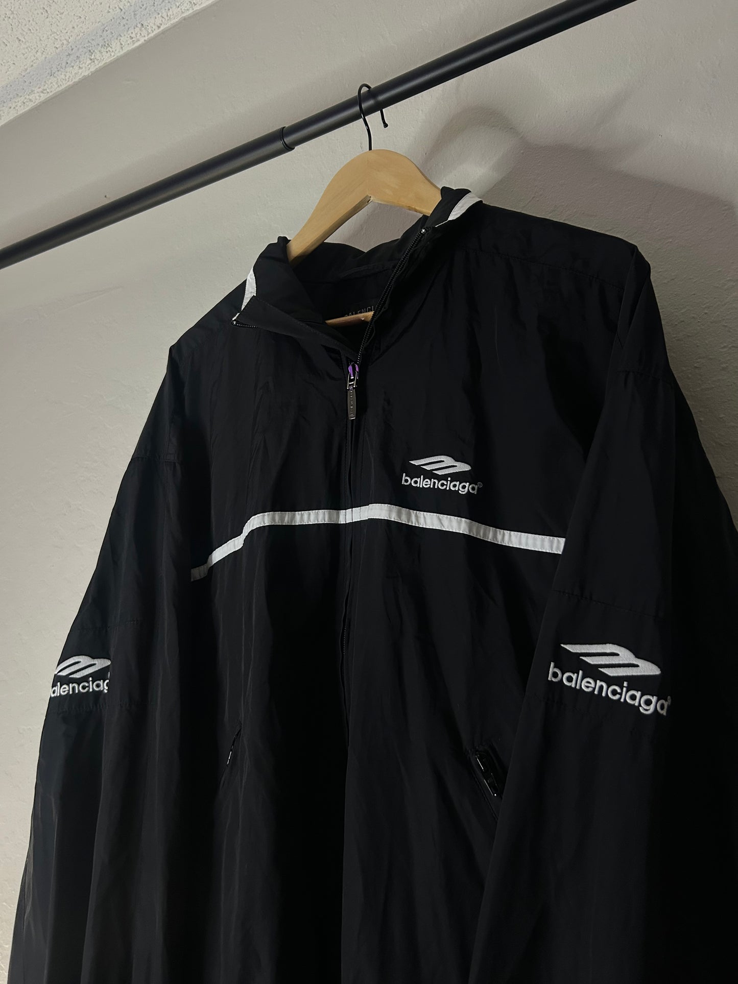 Balenciaga 3B Black Windbreaker