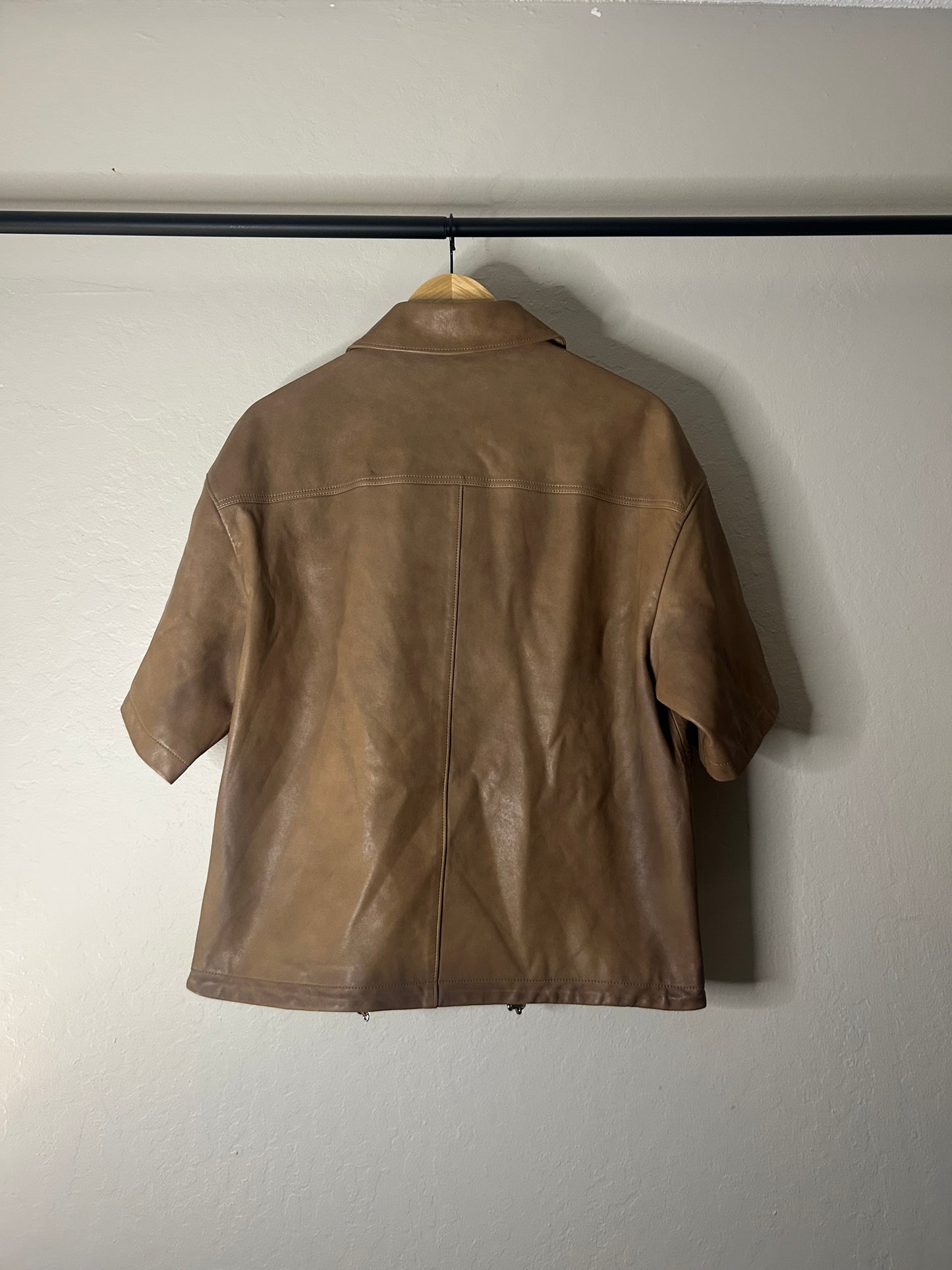 Prada Brown Nappa Leather Shirt