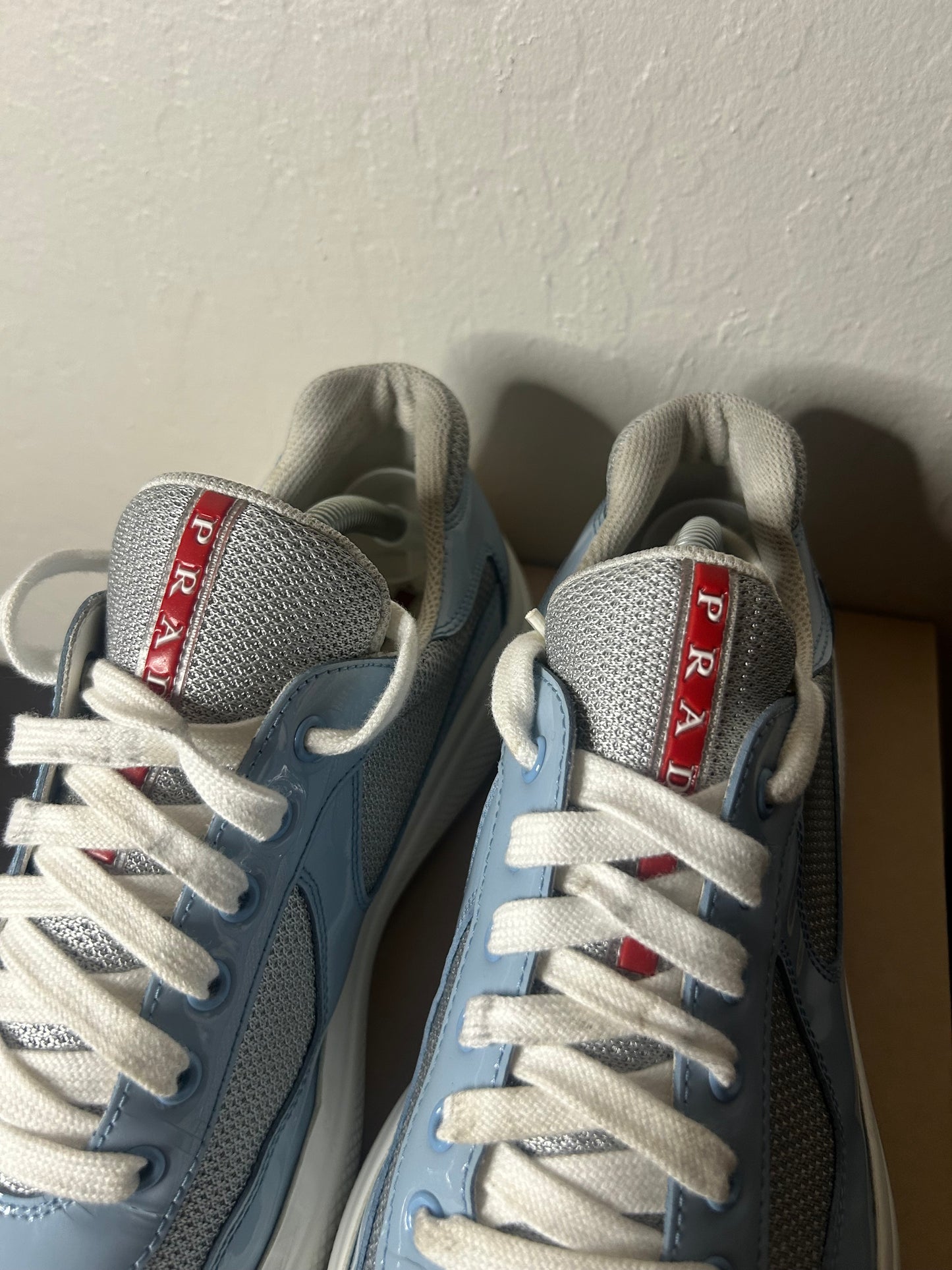 Prada American Cups Patent Baby Blue