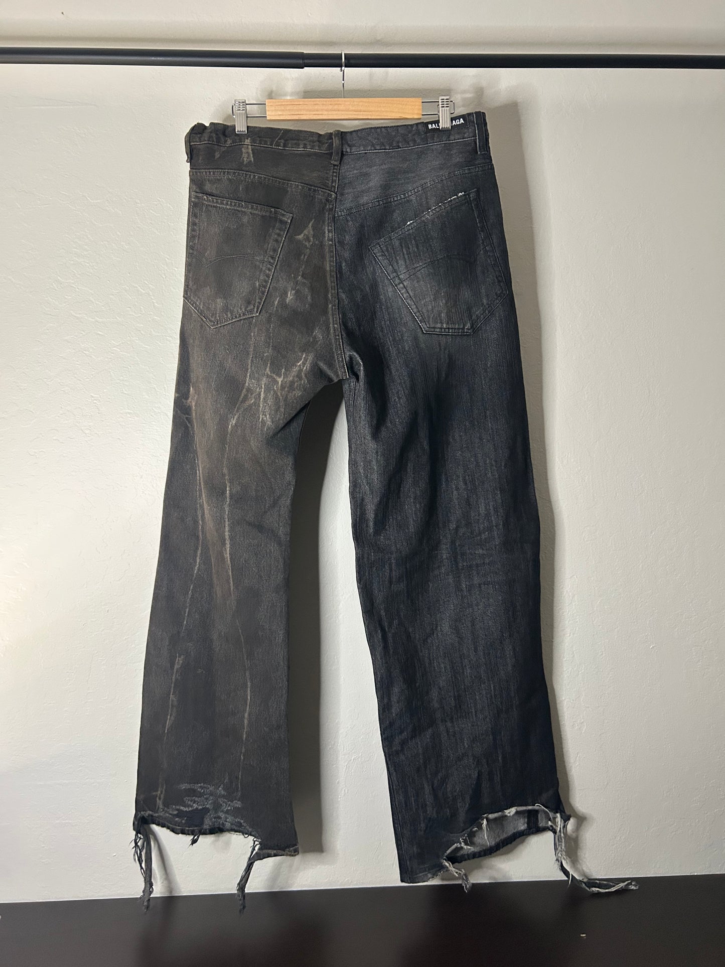 Balenciaga Black Split Hybrid Denim