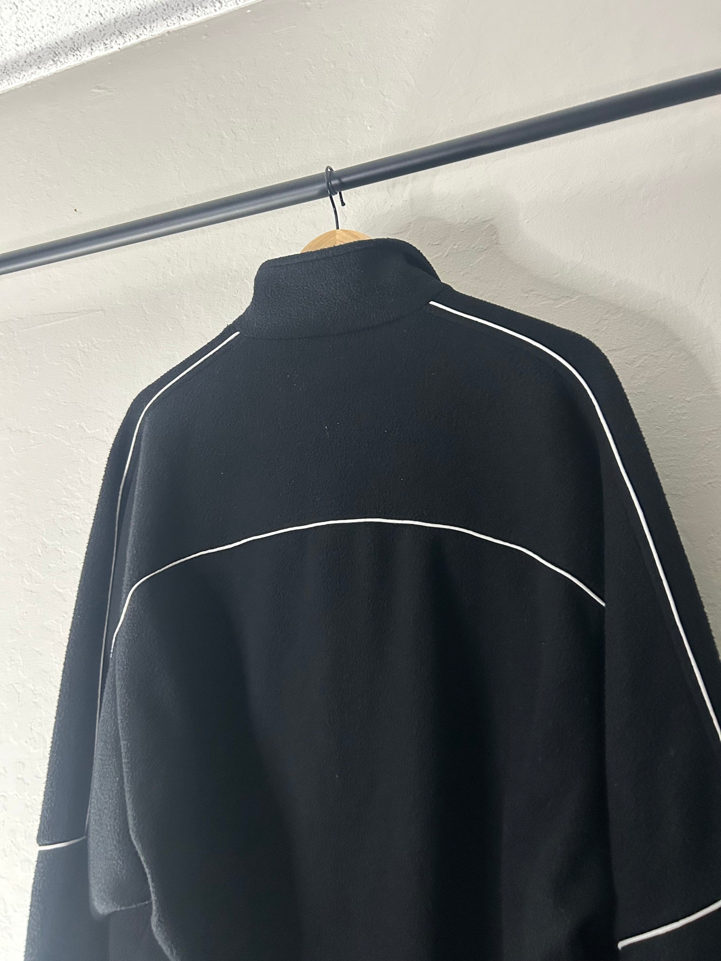 Balenciaga Sporty B Black Striped Fleece Jacket