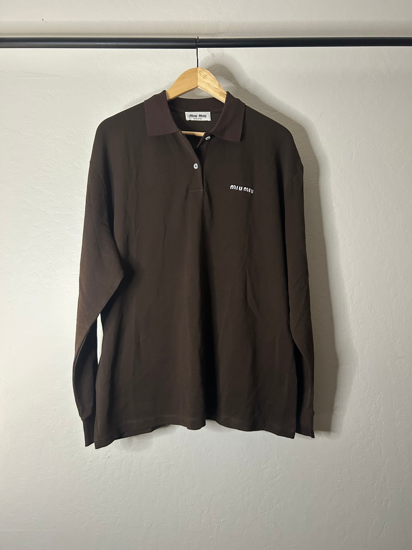 Miu Miu Brown Polo Longsleeve