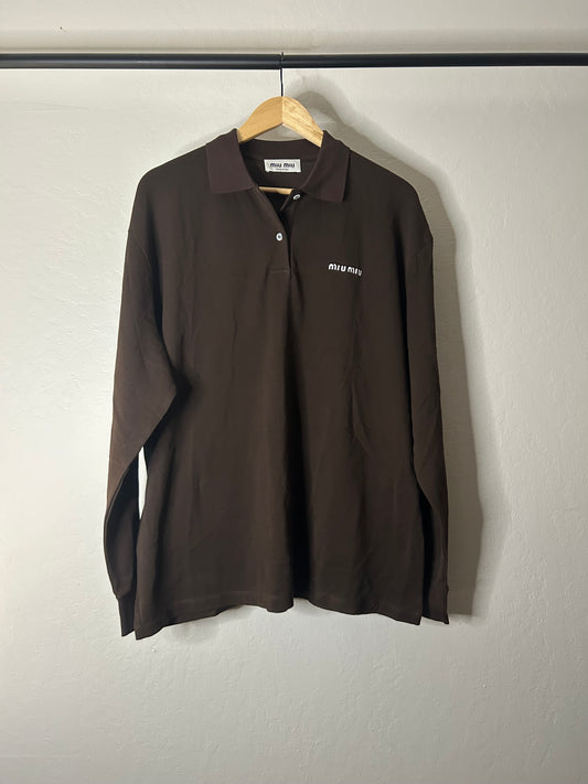 Miu Miu Brown Polo Longsleeve