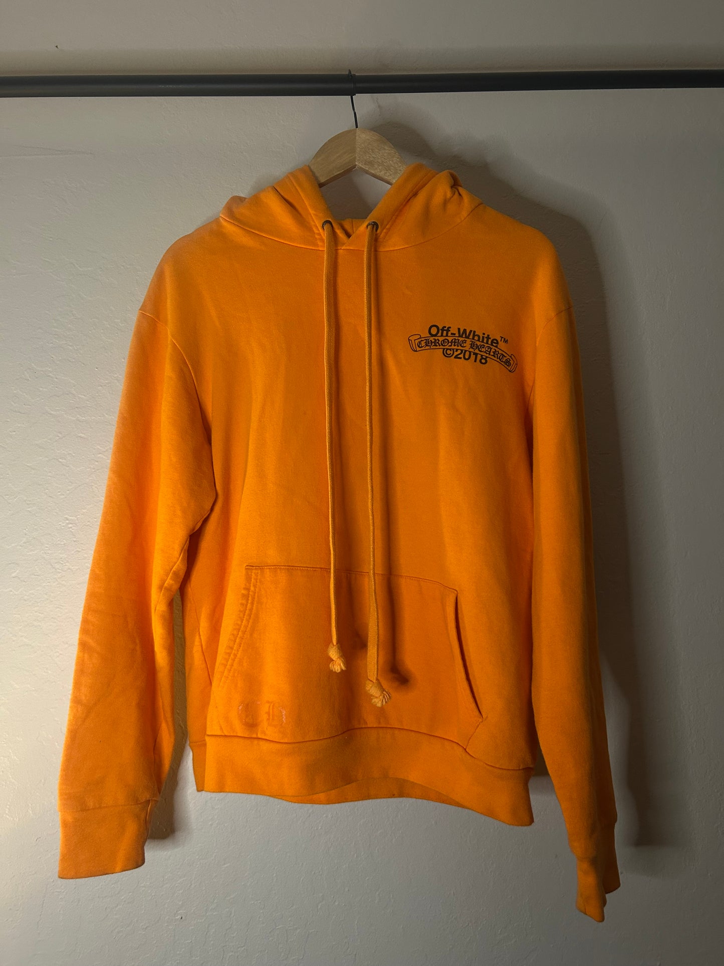 Chrome Hearts Off White Orange Scroll Hoodie