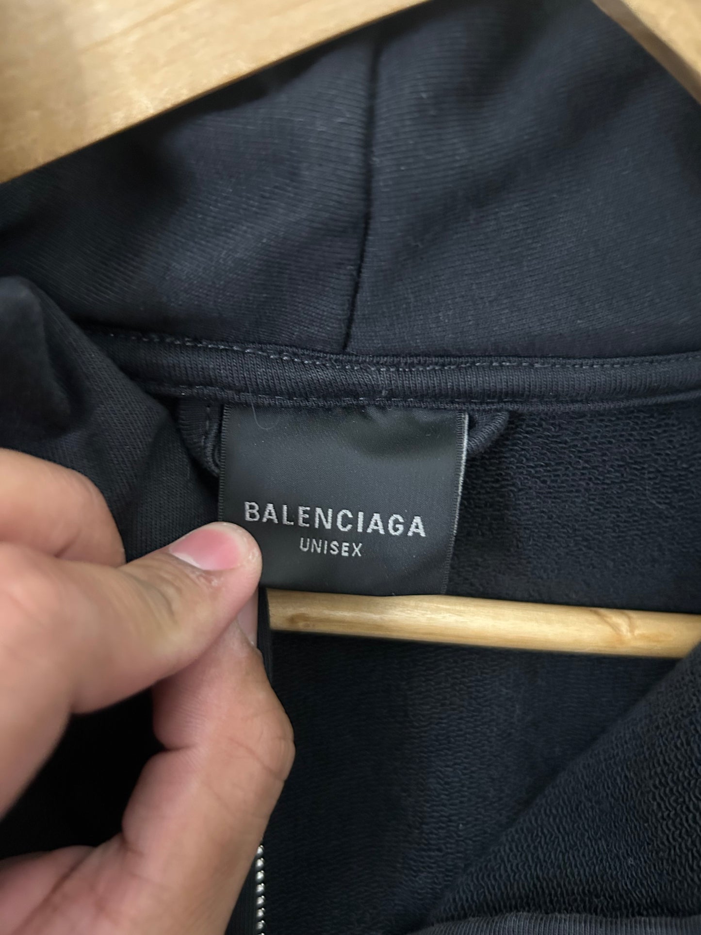 Balenciaga Double Hooded Unity Logo Zip up Hoodie