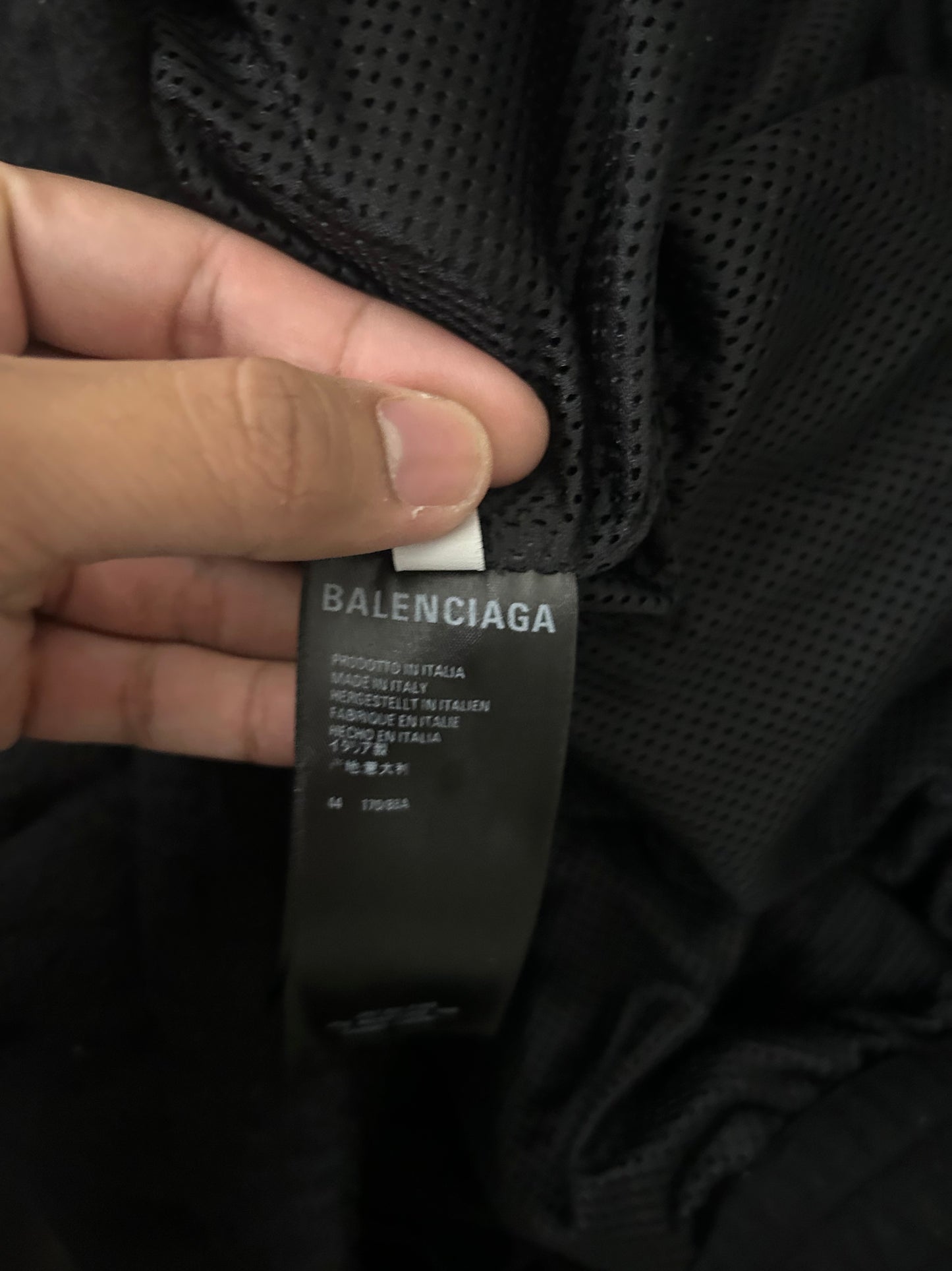 Balenciaga Sporty B Black Striped Fleece Jacket
