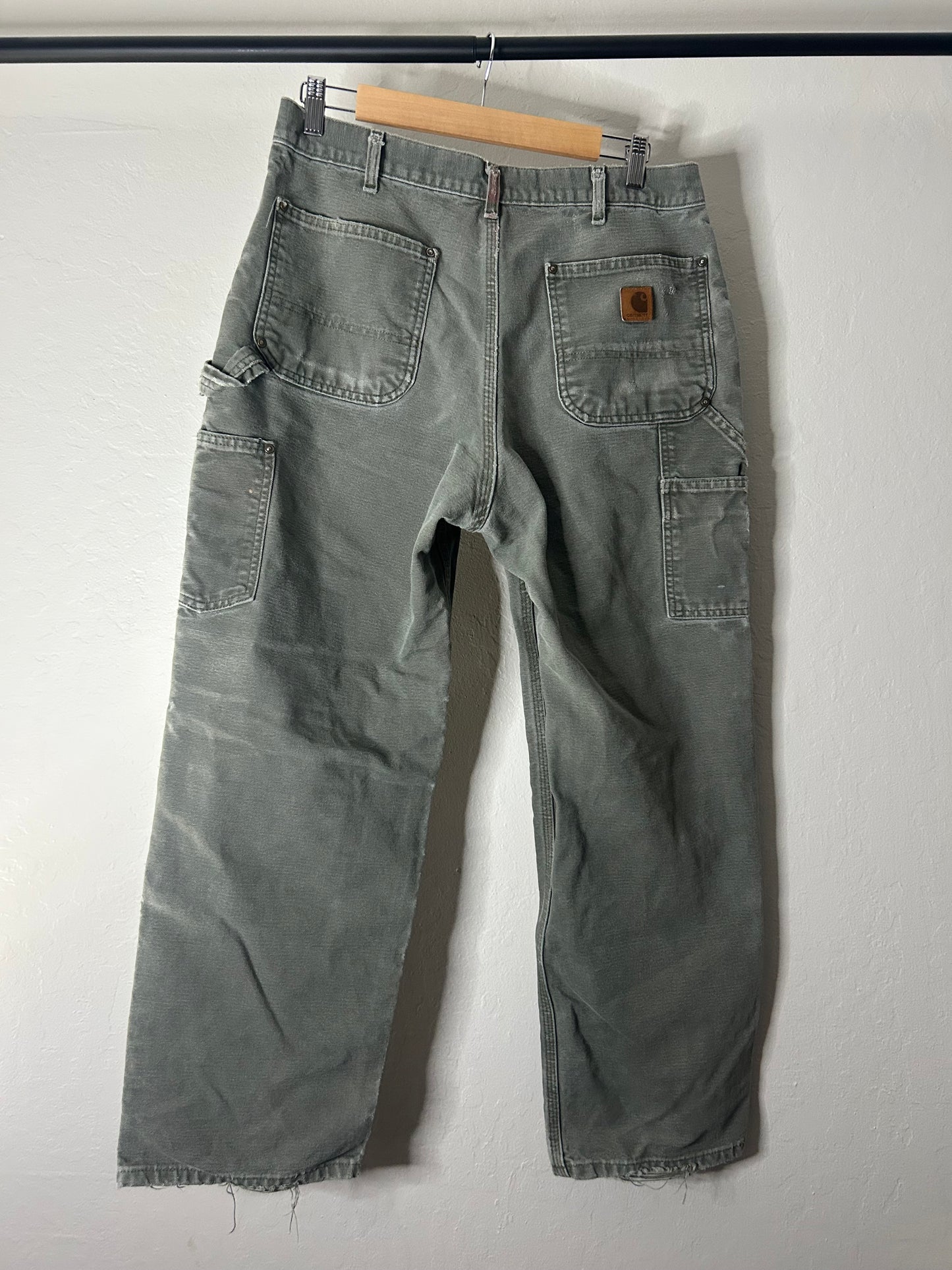 Carhartt Distressed Green Double Knees