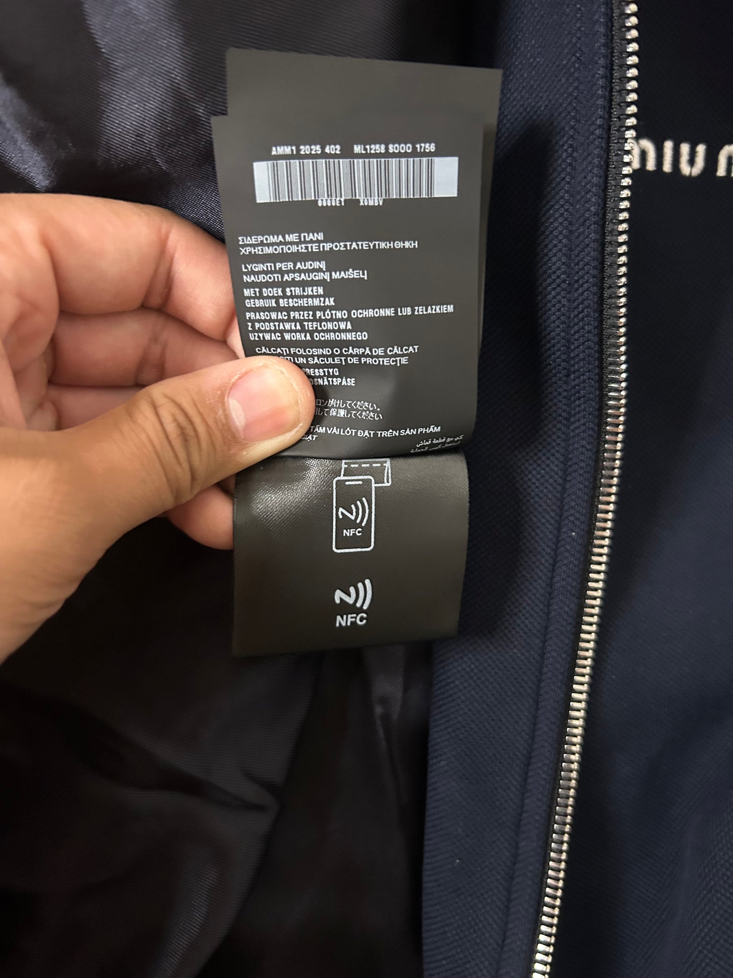 Miu Miu Navy Technical Blouson Jacket