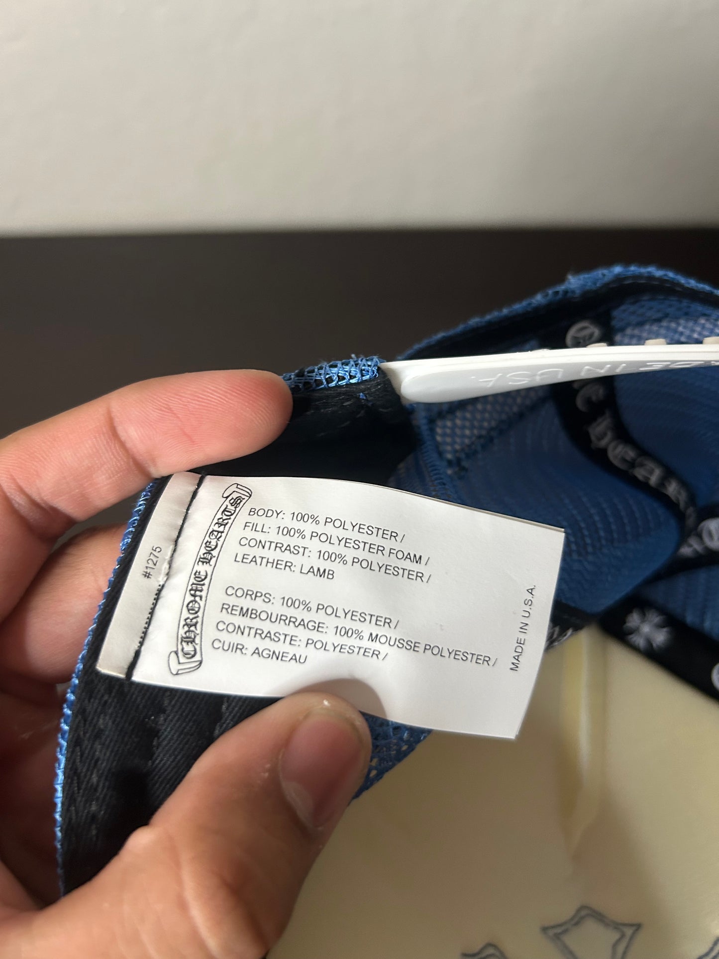 Chrome Hearts Blue Cemetery Trucker Hat