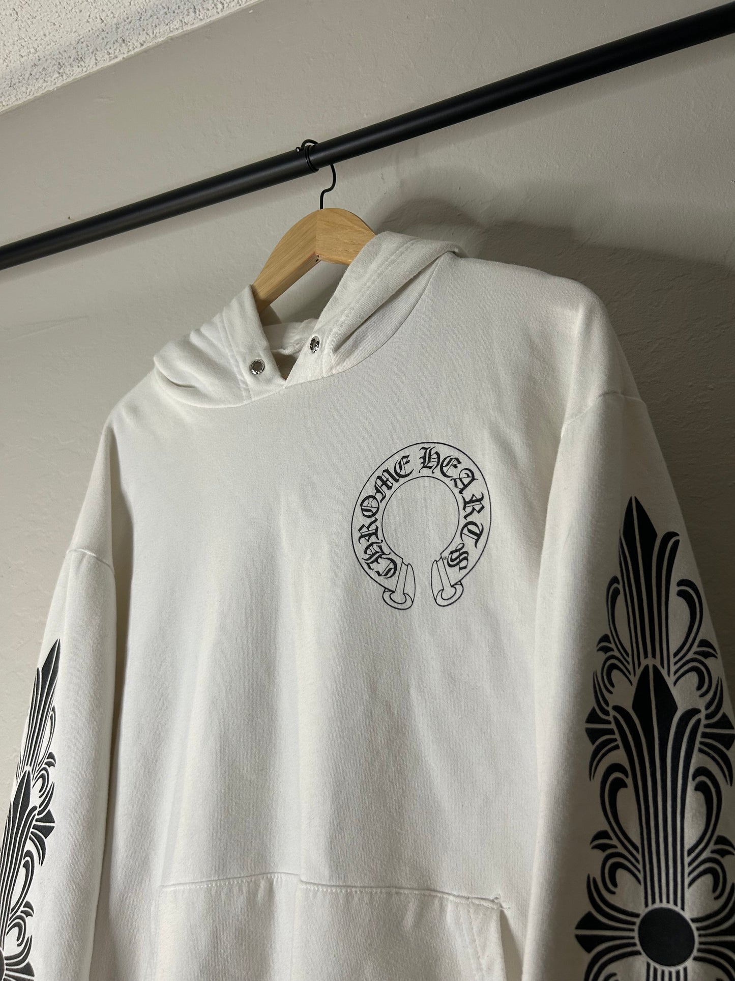 Chrome Hearts White Floral Horseshoe Hoodie