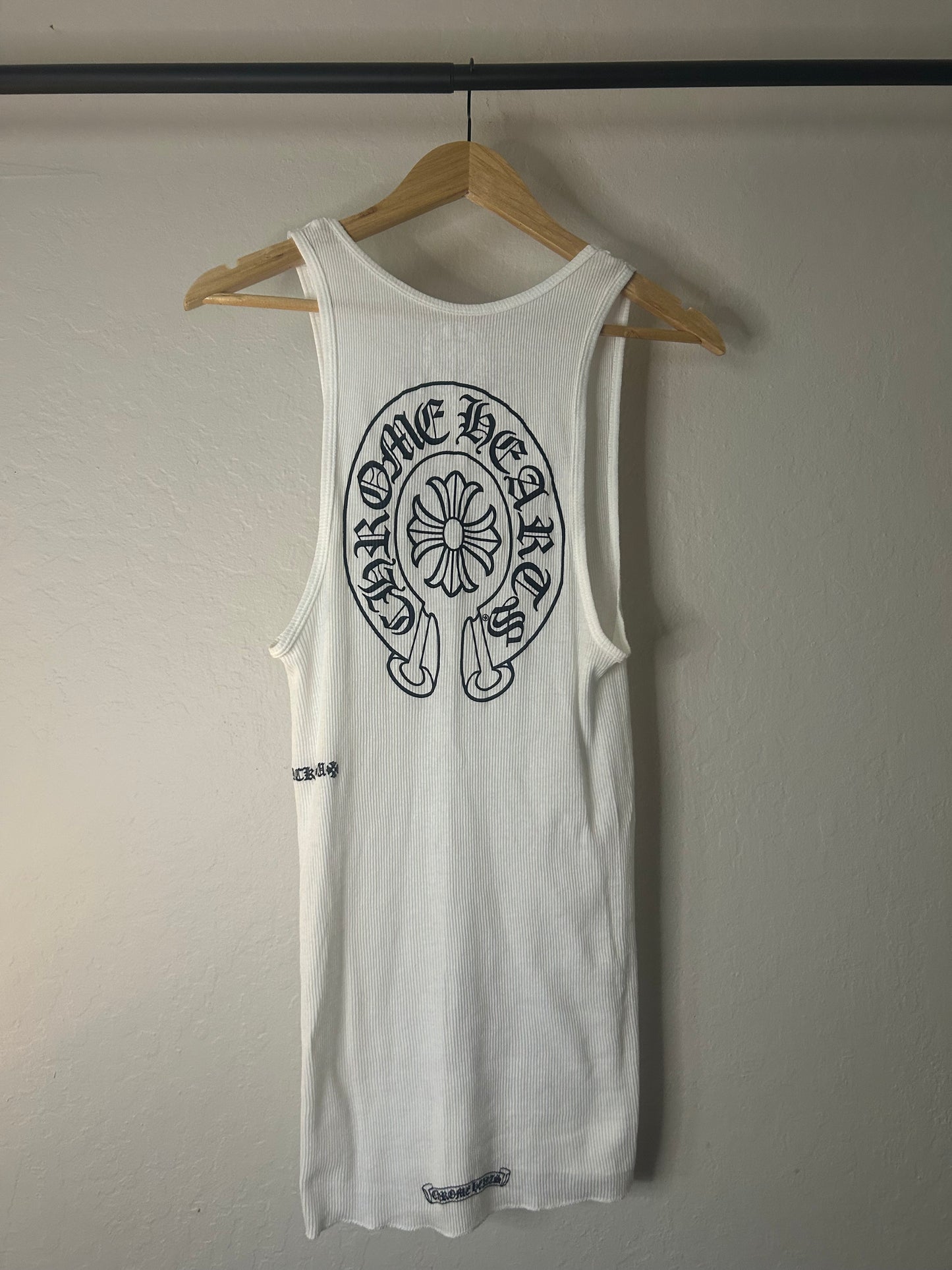 Chrome Hearts White Horseshoe Tank Top
