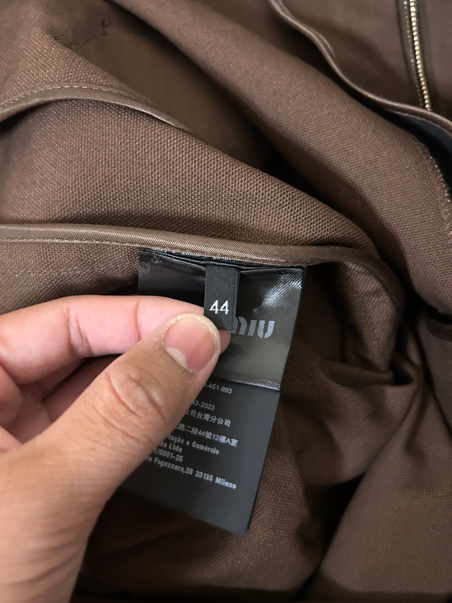 Miu Miu Brown Patchwork Work Jacket