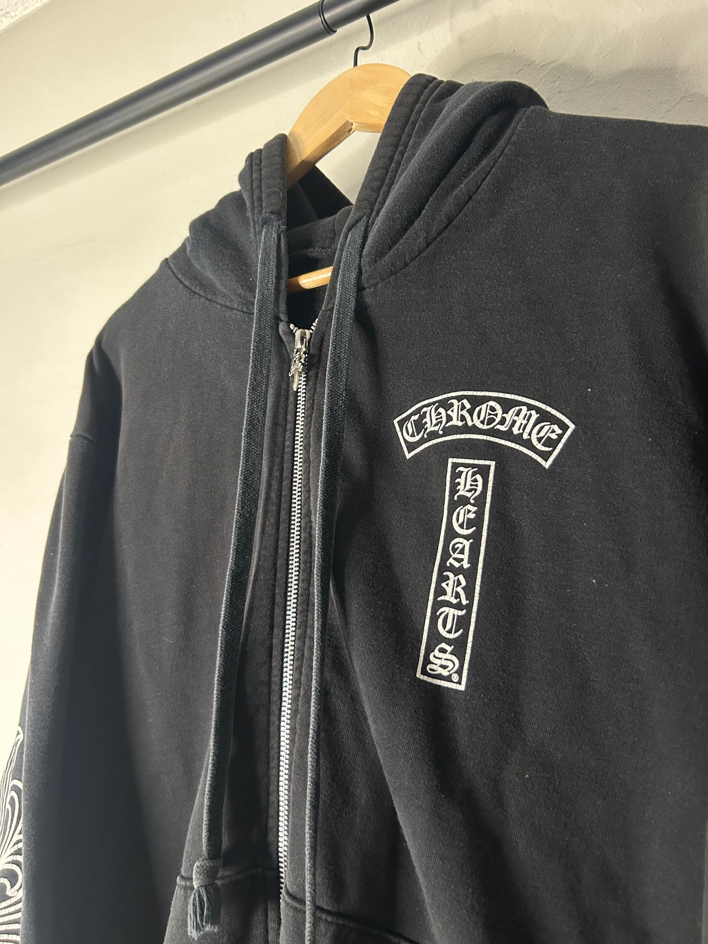 Chrome Hearts Vintage T Bar Floral Zip Up Hoodie