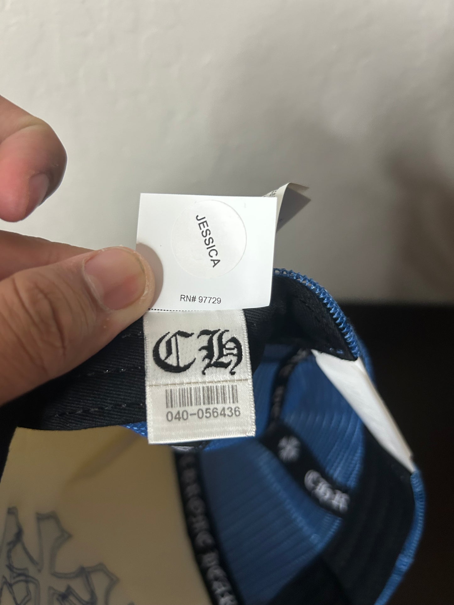 Chrome Hearts Blue Cemetery Trucker Hat