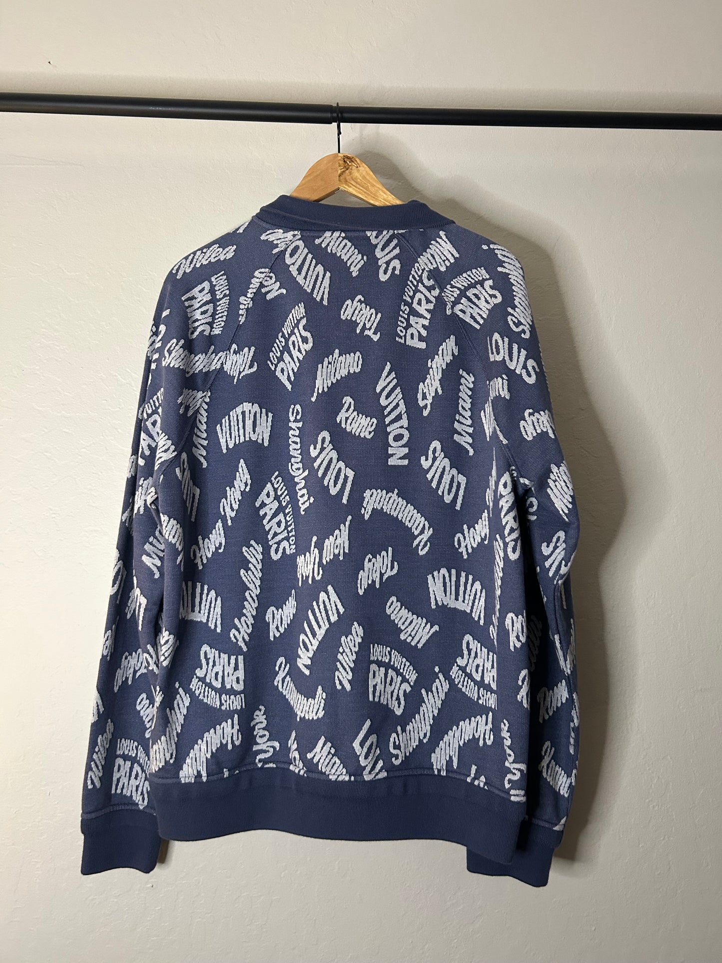 Louis Vuitton Blue Cities Knit Quarter Zip