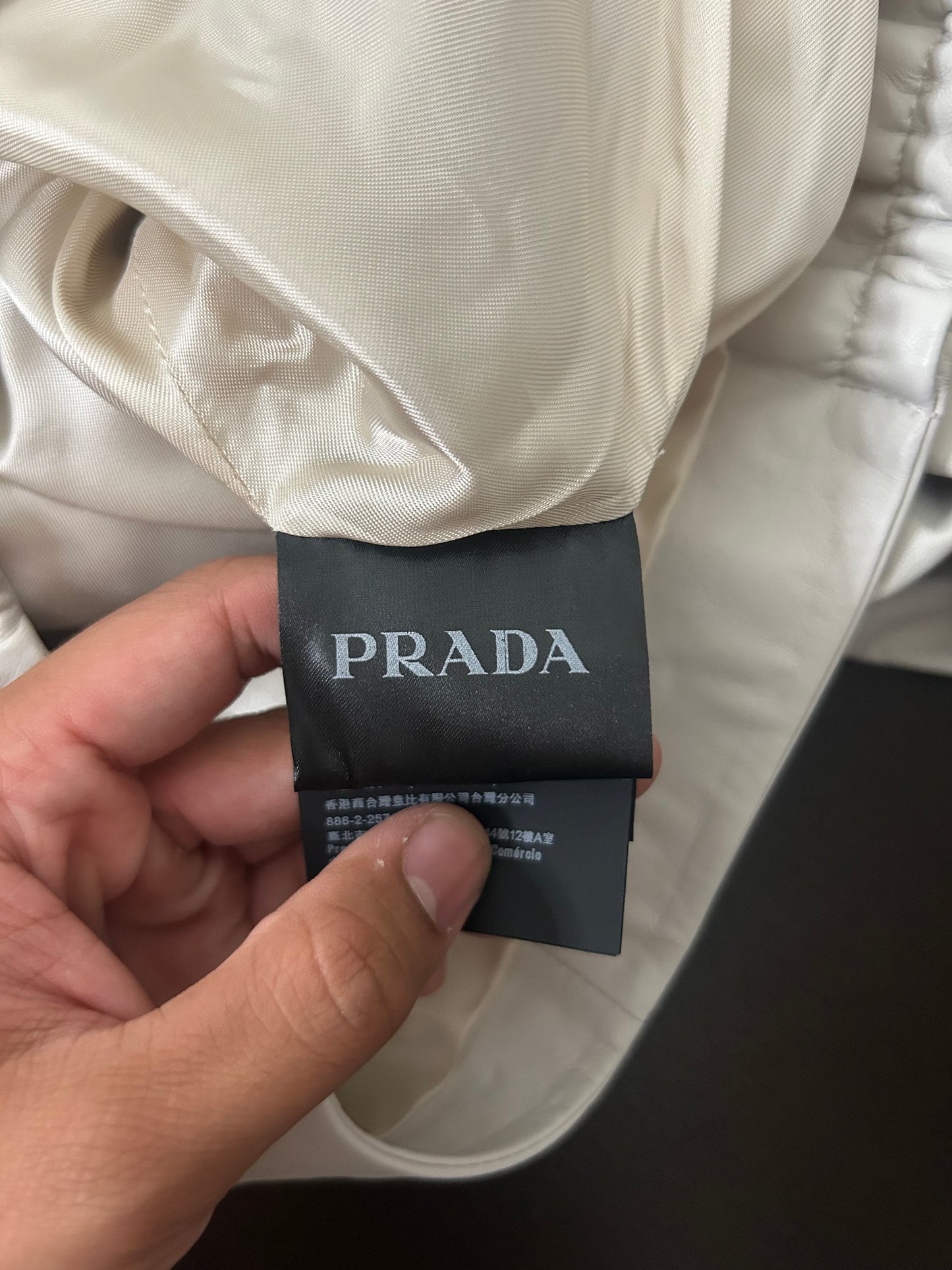 Prada White Leather Work Jacket