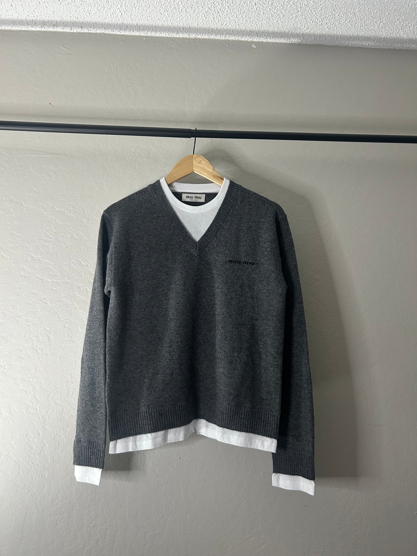 Miu Miu Double Layer Wool Sweater