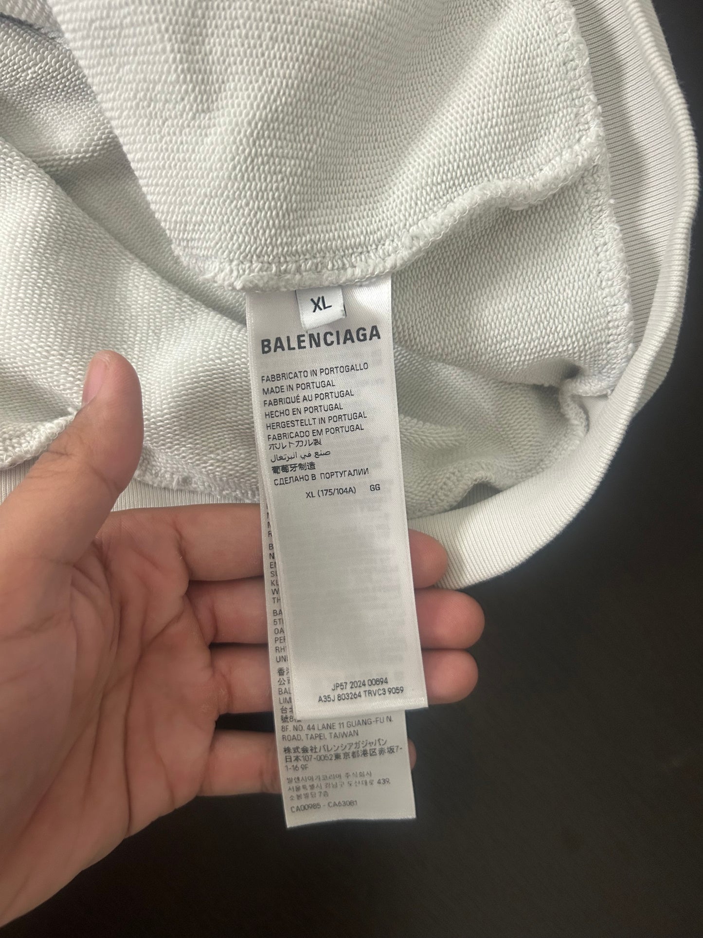 Balenciaga White Loop Logo Hoodie