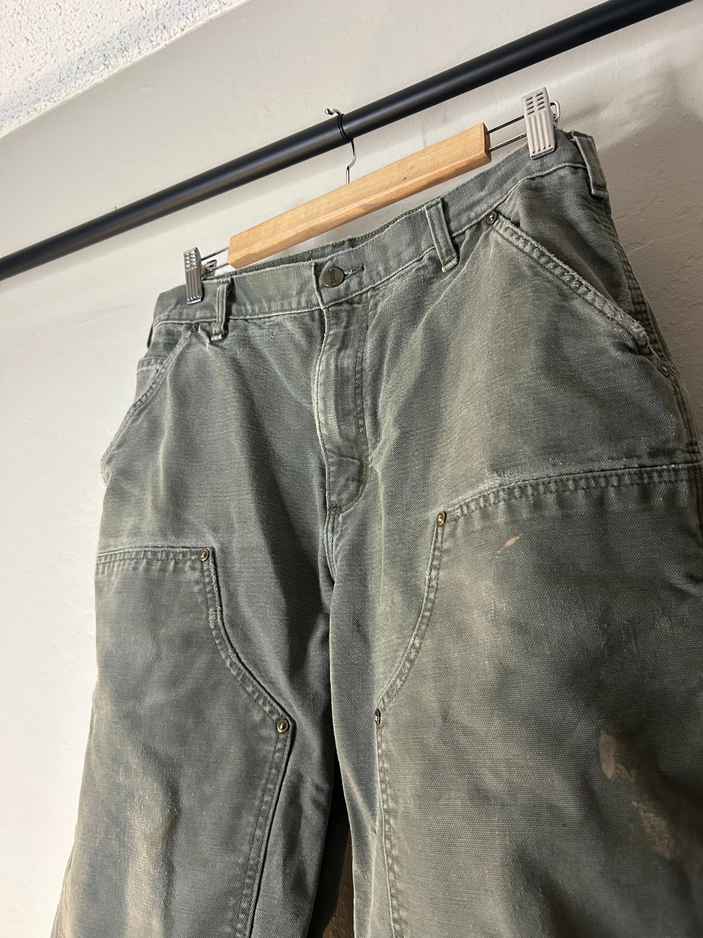 Carhartt Distressed Green Double Knees