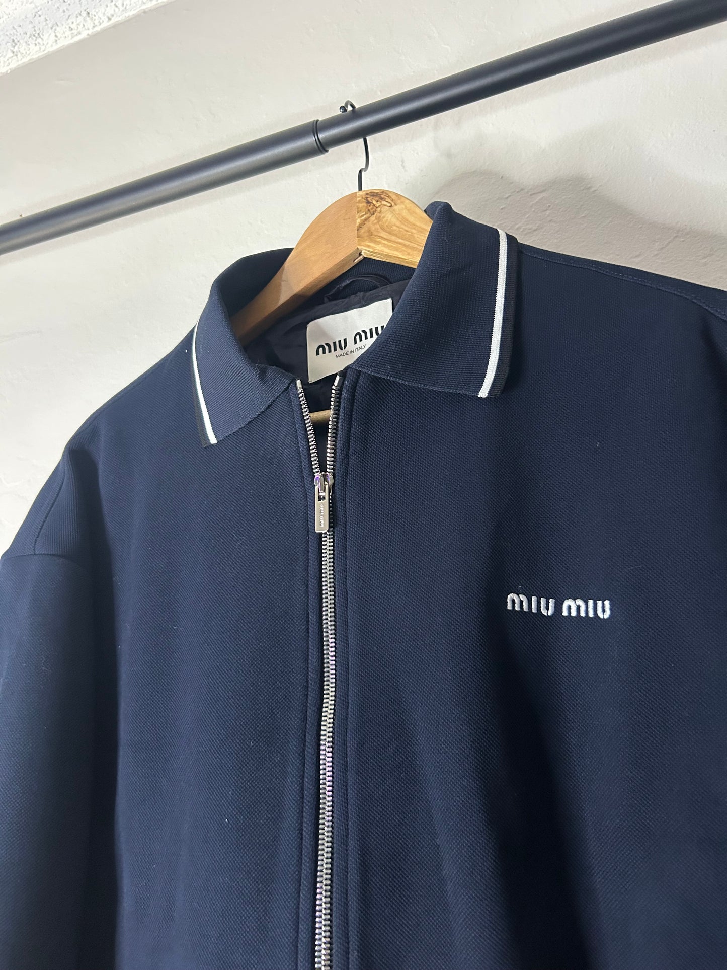 Miu Miu Navy Technical Blouson Jacket