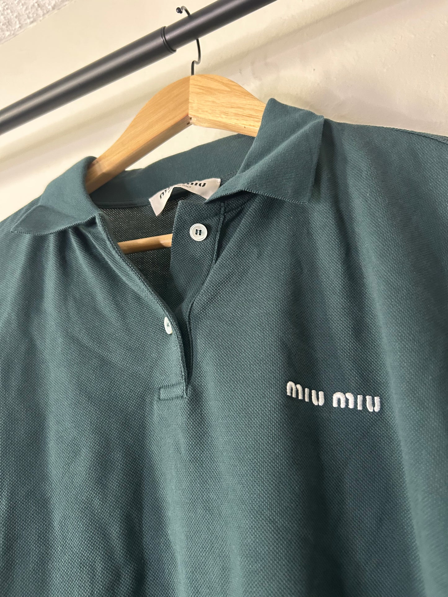 Miu Miu Green Longsleeve Polo
