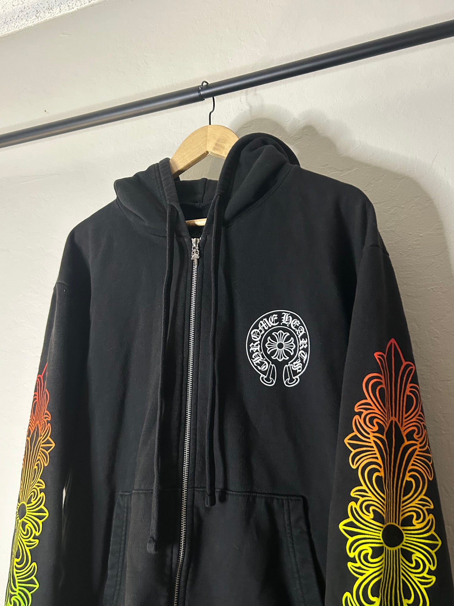 Chrome Hearts Gradient Floral Zip Up Hoodie
