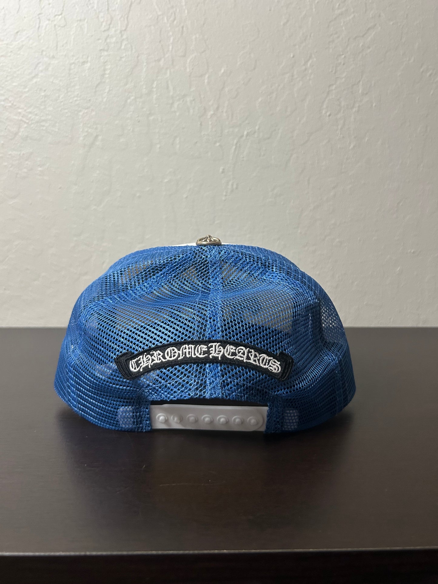 Chrome Hearts Blue Cemetery Trucker Hat