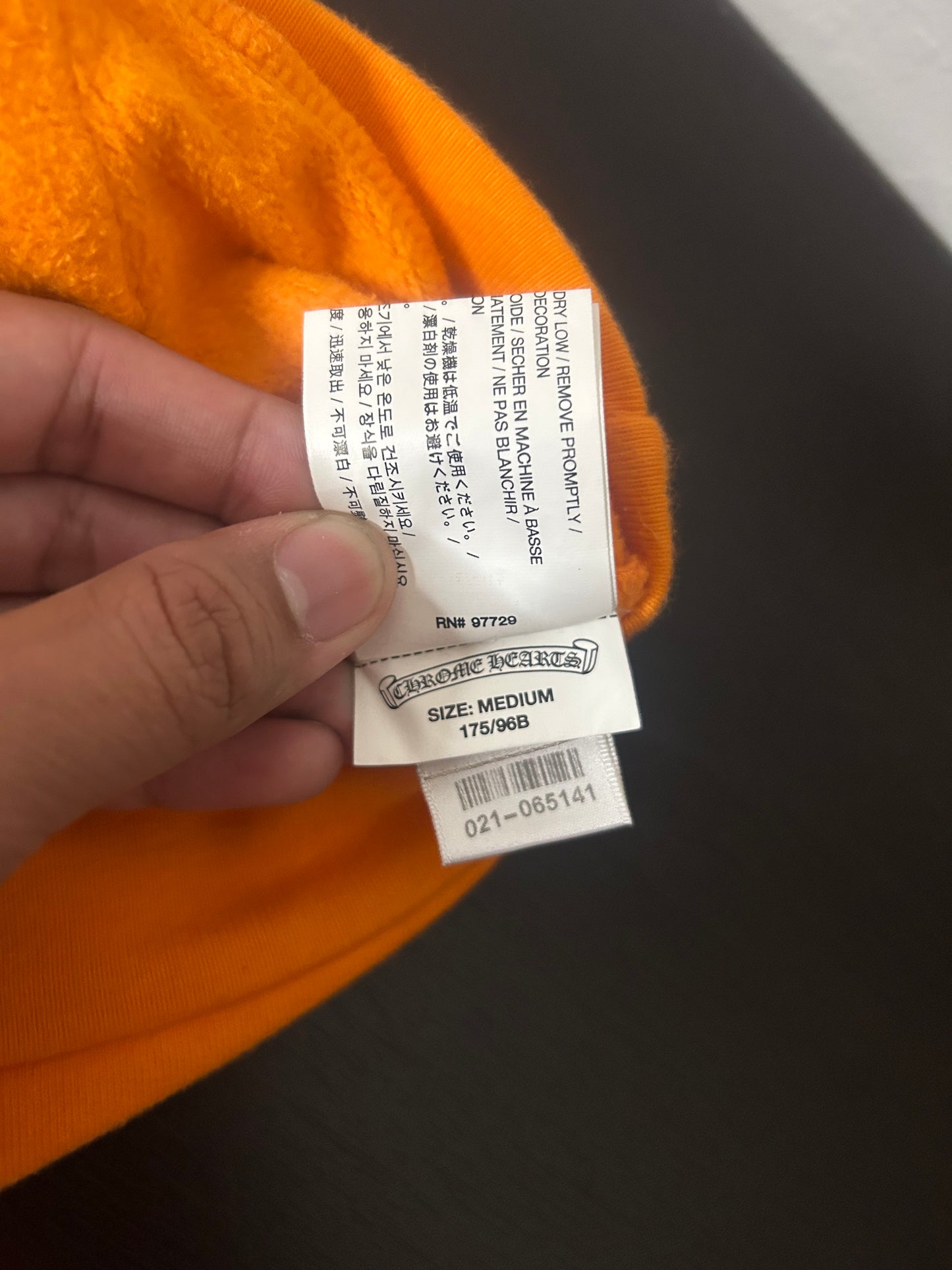 Chrome Hearts Off White Orange Scroll Hoodie