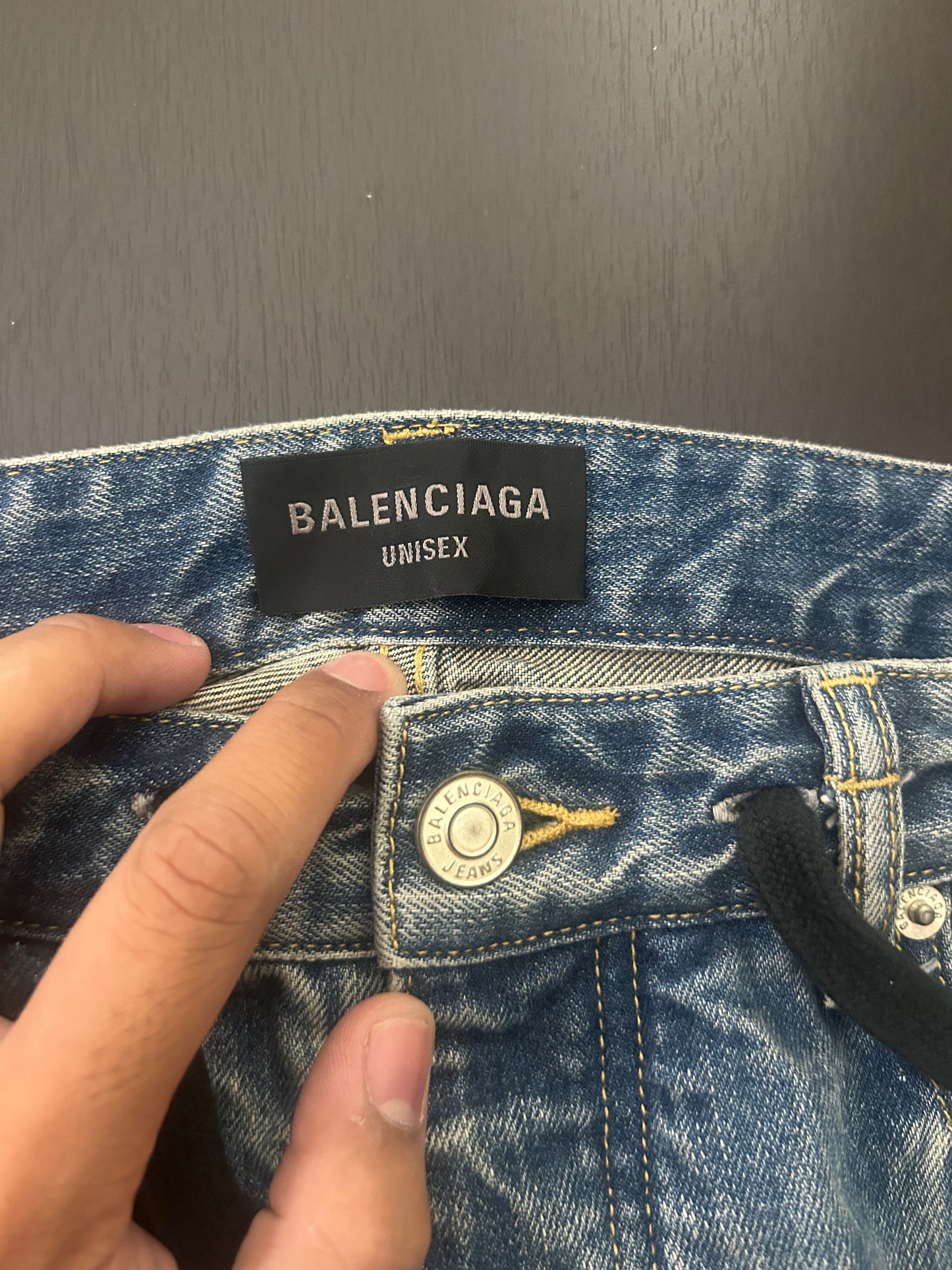 Balenciaga Baggy Drawstring Jeans