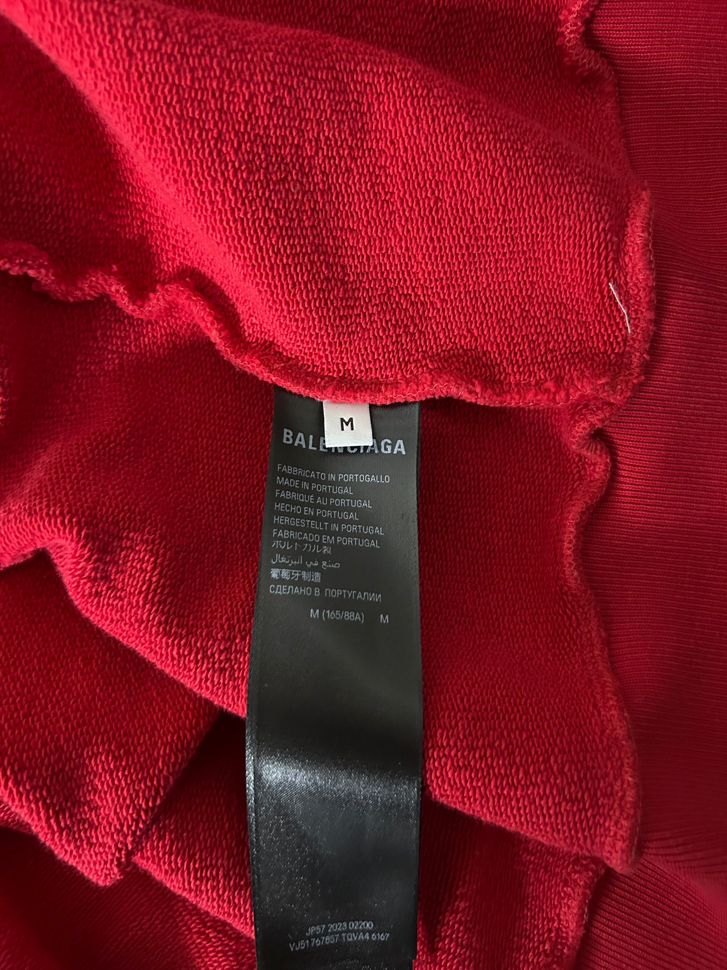 Red Balenciaga Stencil Zip Up