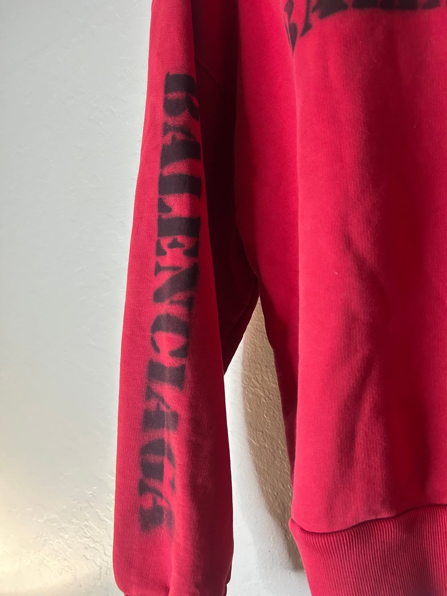 Red Balenciaga Stencil Zip Up