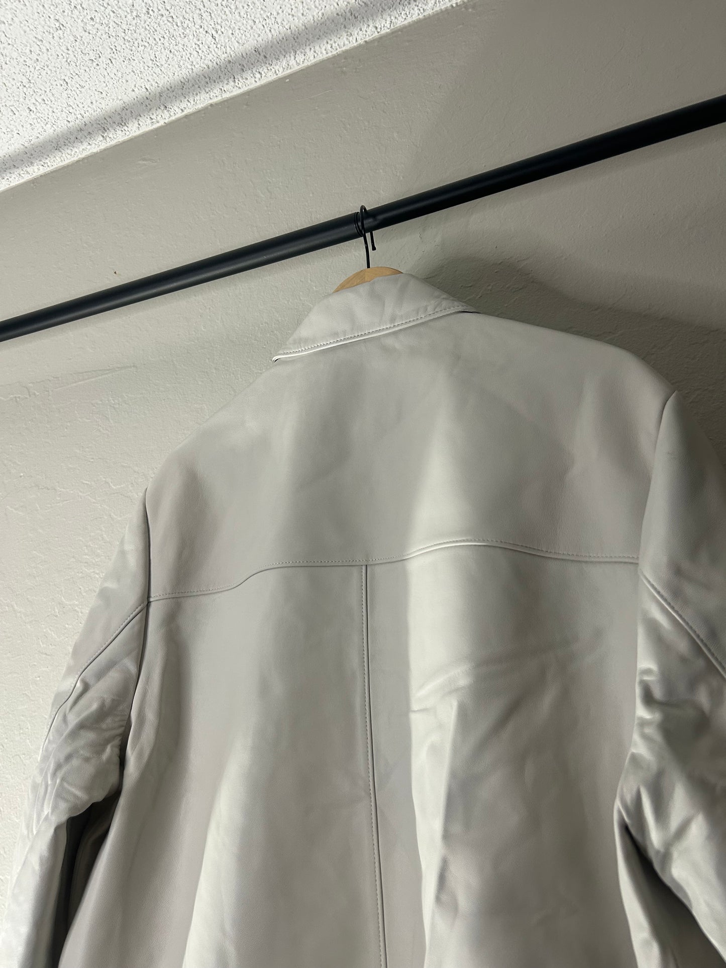 Prada White Leather Work Jacket