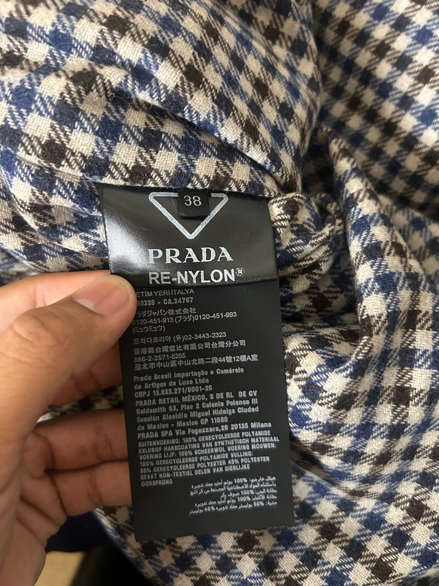 Prada Navy Flannel Lined Blouson Jacket