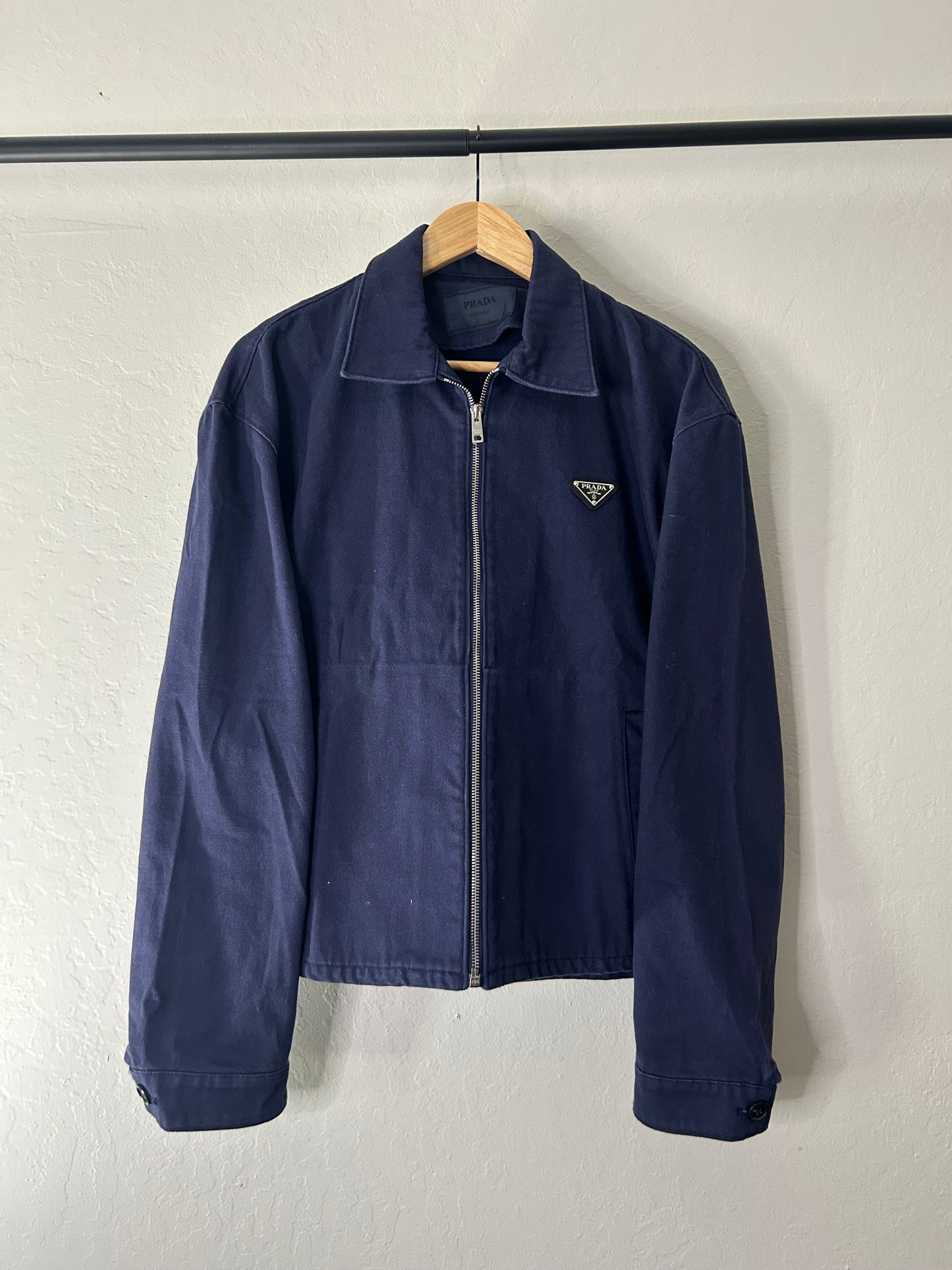 Prada Navy Blue Canvas Jacket