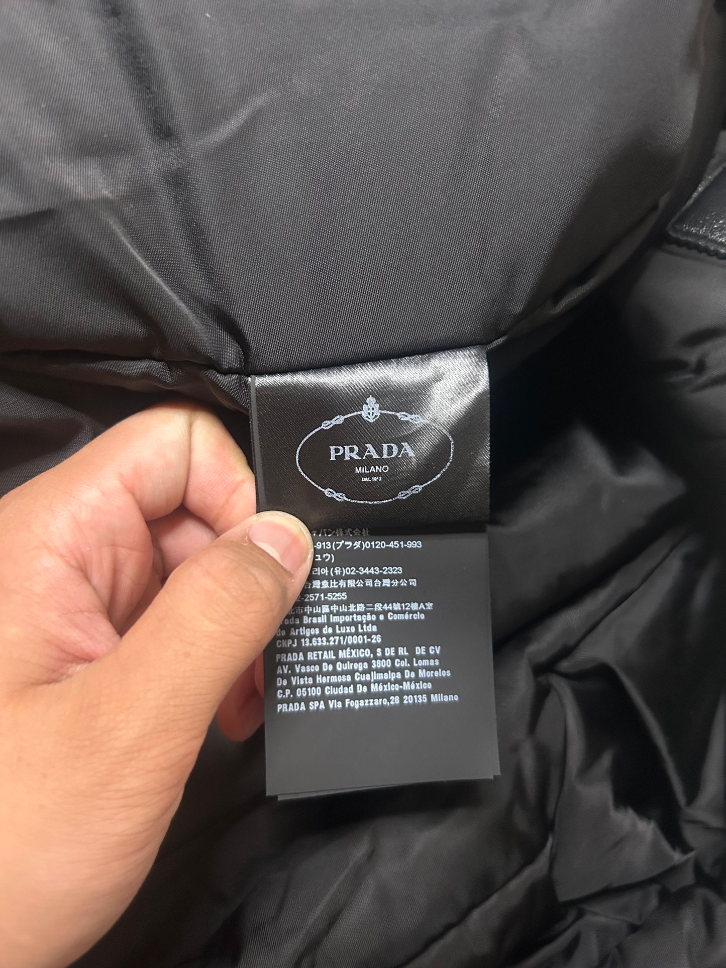 Prada Raf Simons White Leather Bomber