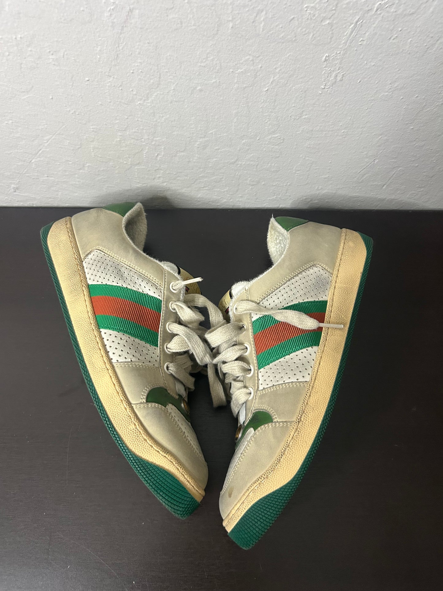 Gucci White Leather Screener