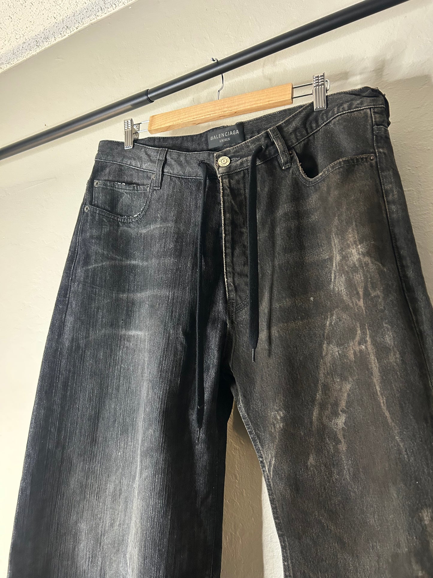 Balenciaga Black Split Hybrid Denim