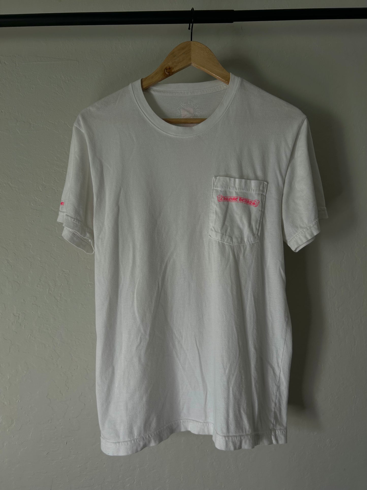 Chrome Hearts White / Pink Pocket Tee