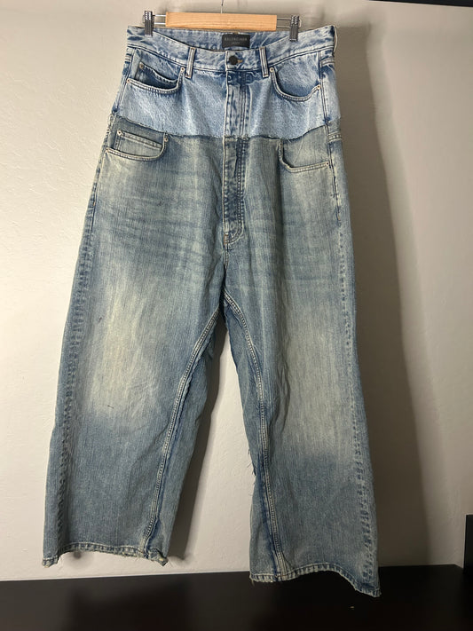 Balenciaga Double Waist Cut Up Denim