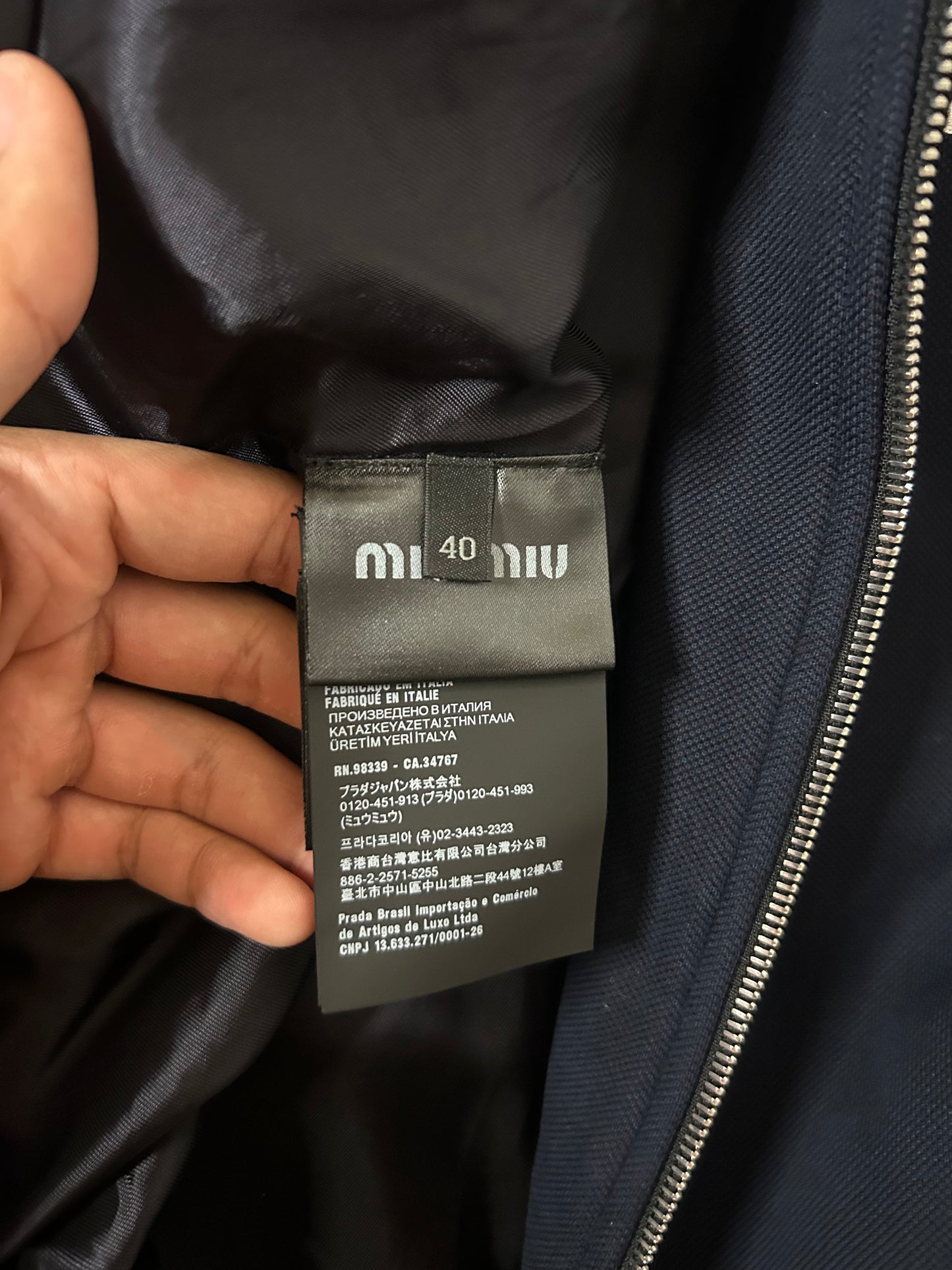 Miu Miu Navy Technical Blouson Jacket