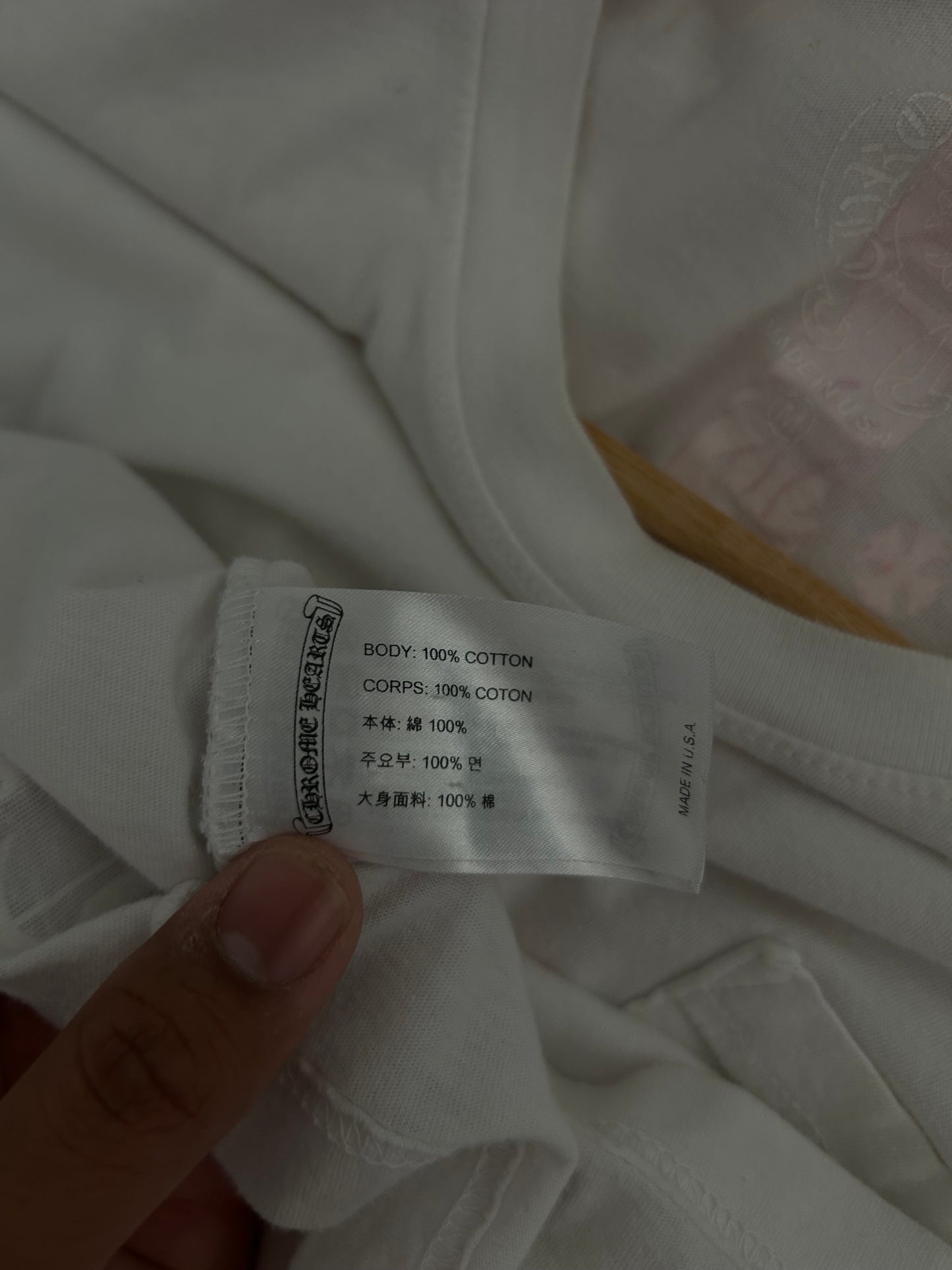 Chrome Hearts White / Pink Pocket Tee