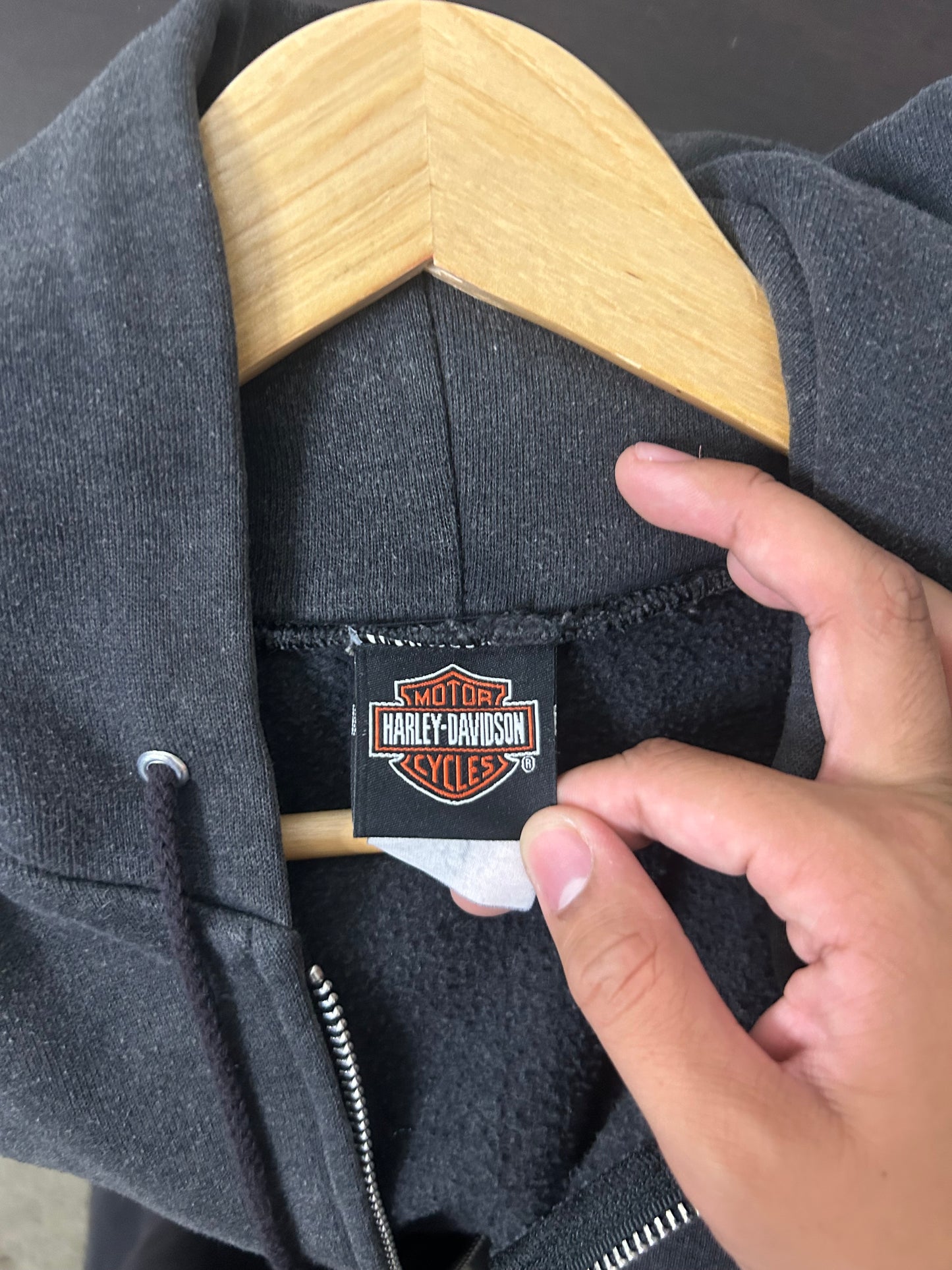 Vintage Harley Davidson Dudley Perkins Flame Zip up Hoodie
