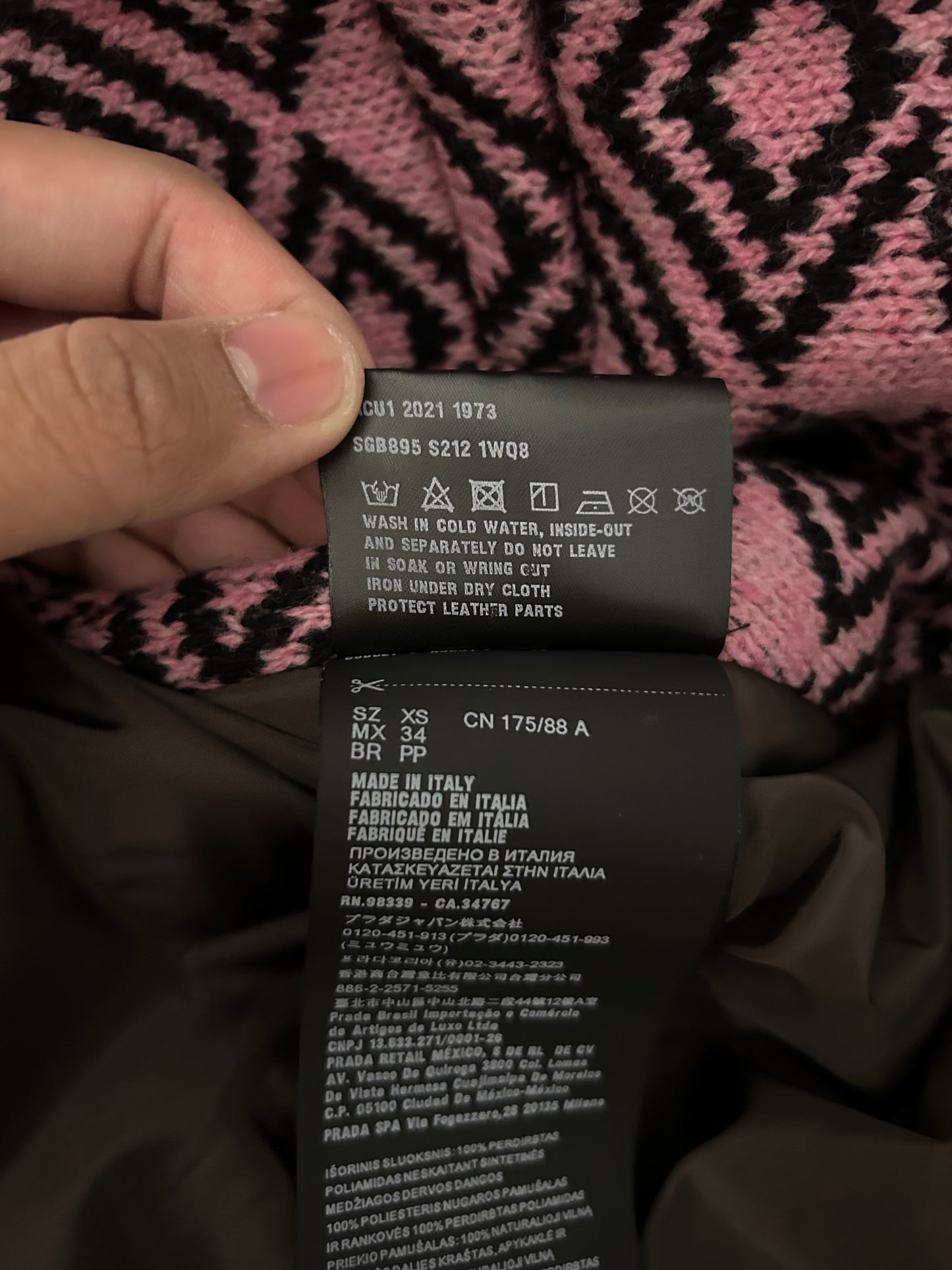 Prada Brown and Pink Re Nylon Oversized Bomber