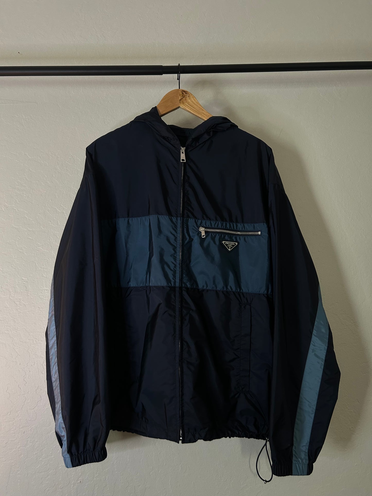 Prada Navy Blue Two Tone Windbreaker