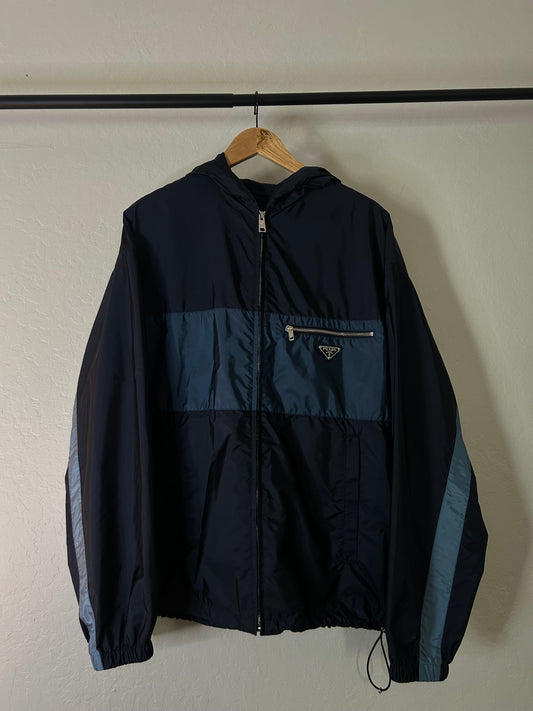 Prada Navy Blue Two Tone Windbreaker